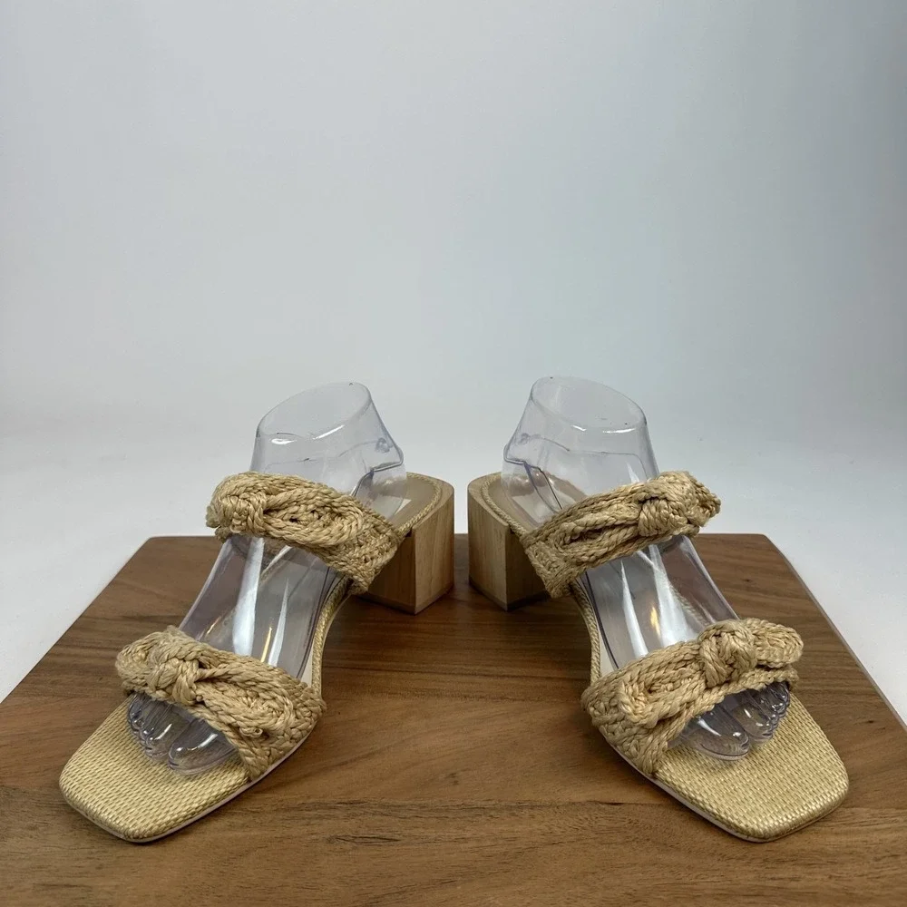 Womens Dolce Vita Zemmie Espadrille Knot Raffia Heel Slide Sandals Size 10 M EUC - Picture 3 of 8